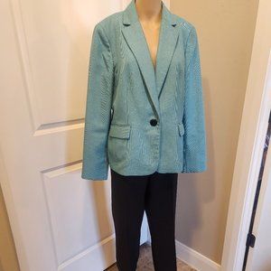 LeSuit Blue and Black Pantsuit - Size 12